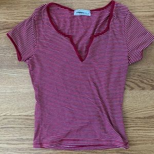 Urban Outfitters Red and White Striped Tee